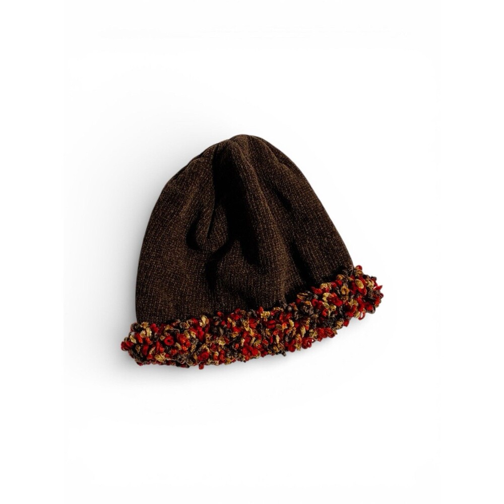 Vintage Beanie Knit Hat Cap One Size, Brown, Winter Y2K